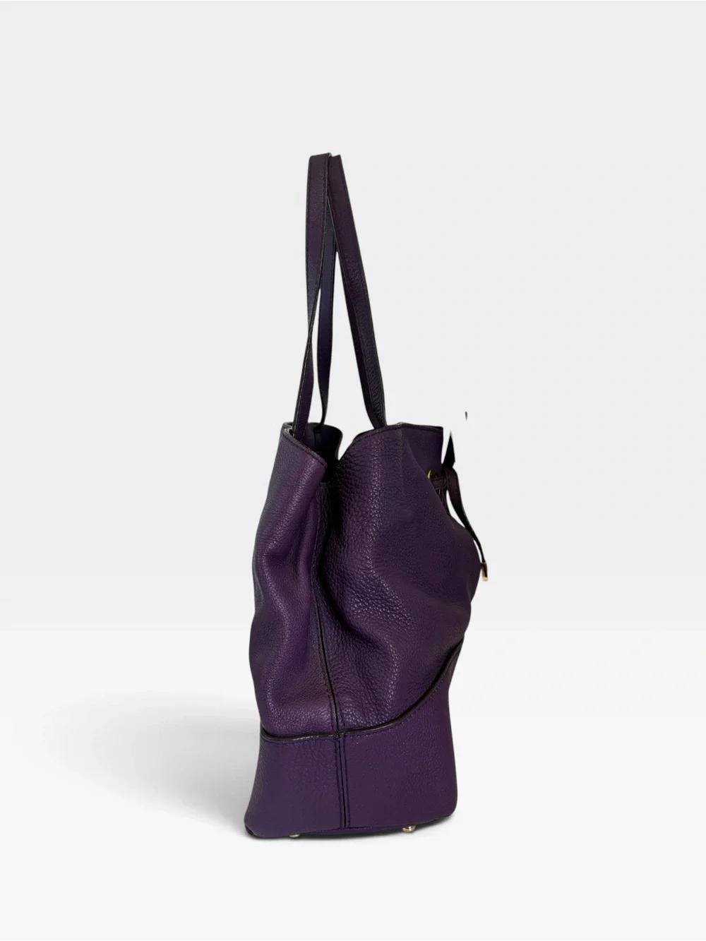 kate spade Purple Pebbled Leather Drawstring Shoulder Tote